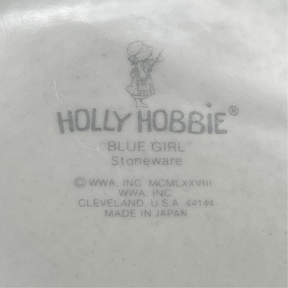 Vintage Holly Hobbie  Blue Girl  Stoneware Trinket Box 1978 WWA Inc Japan - Picture 8 of 11
